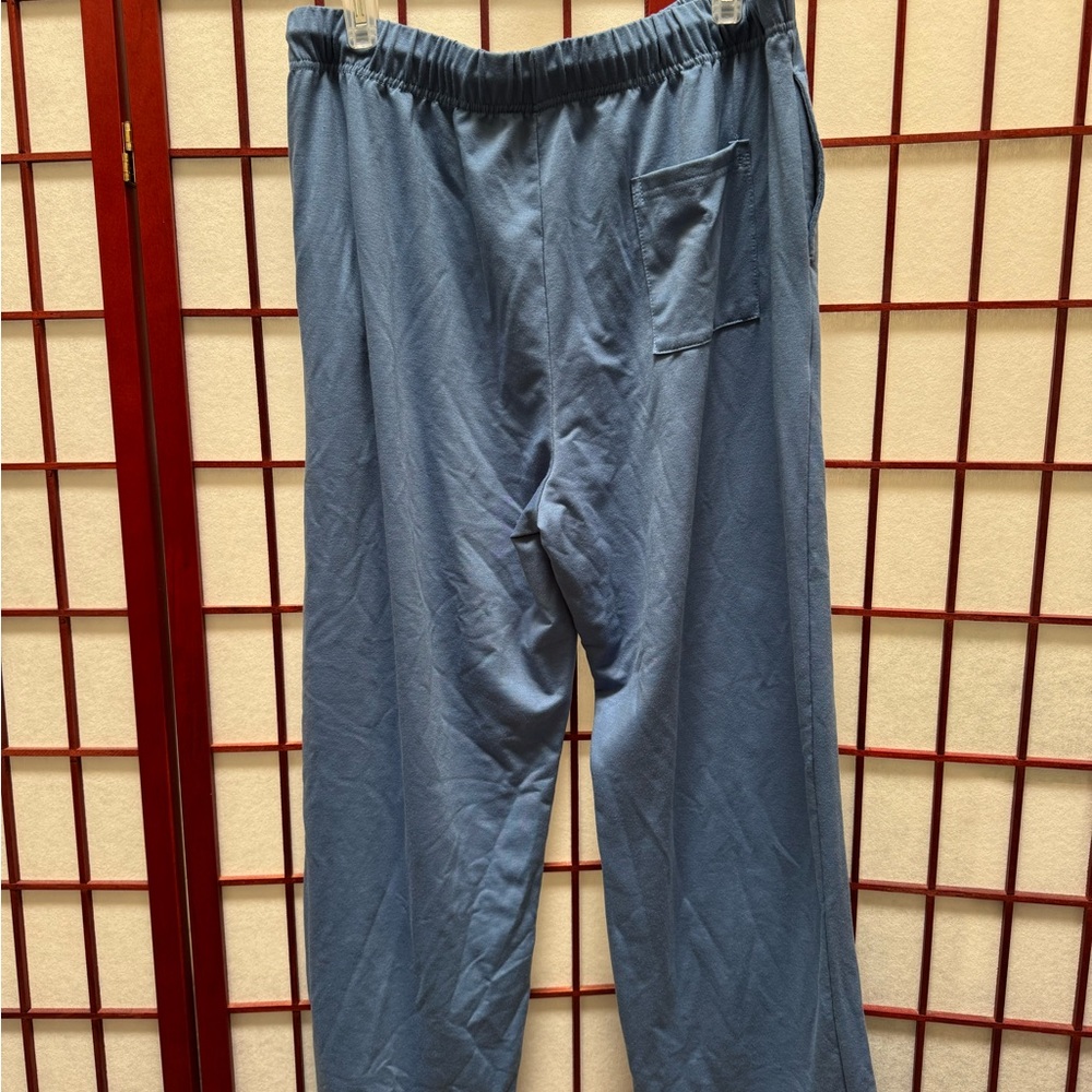 Men's Blue Elastic-Waist Lounge Pants